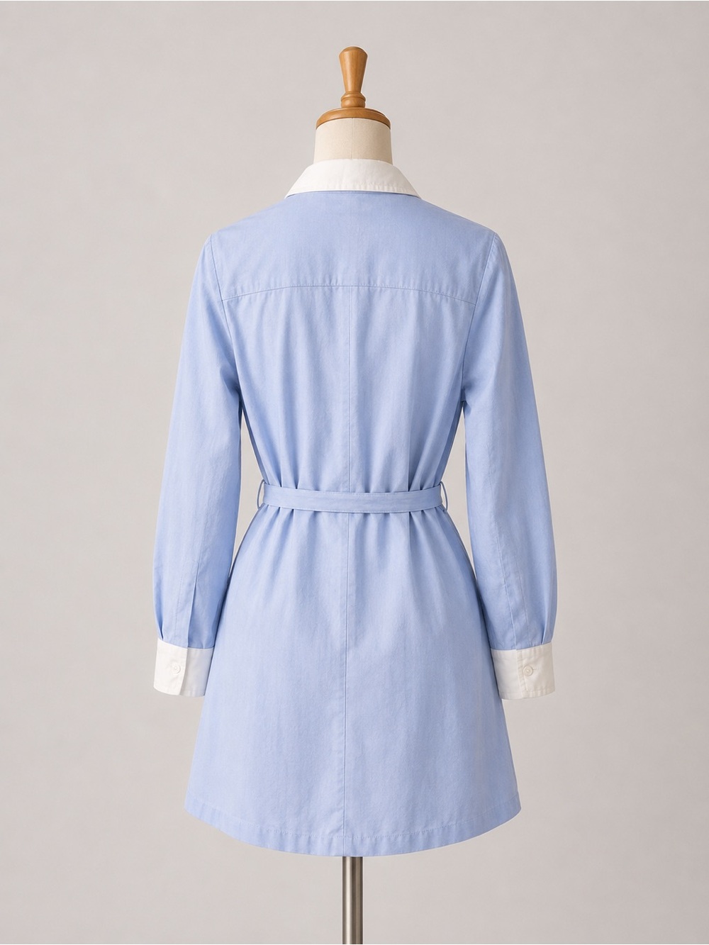 Outerknown Blue Organic Cotton Shirt Dress Romper XS Coastal Summer Belted NWT - Picture 3 of 6